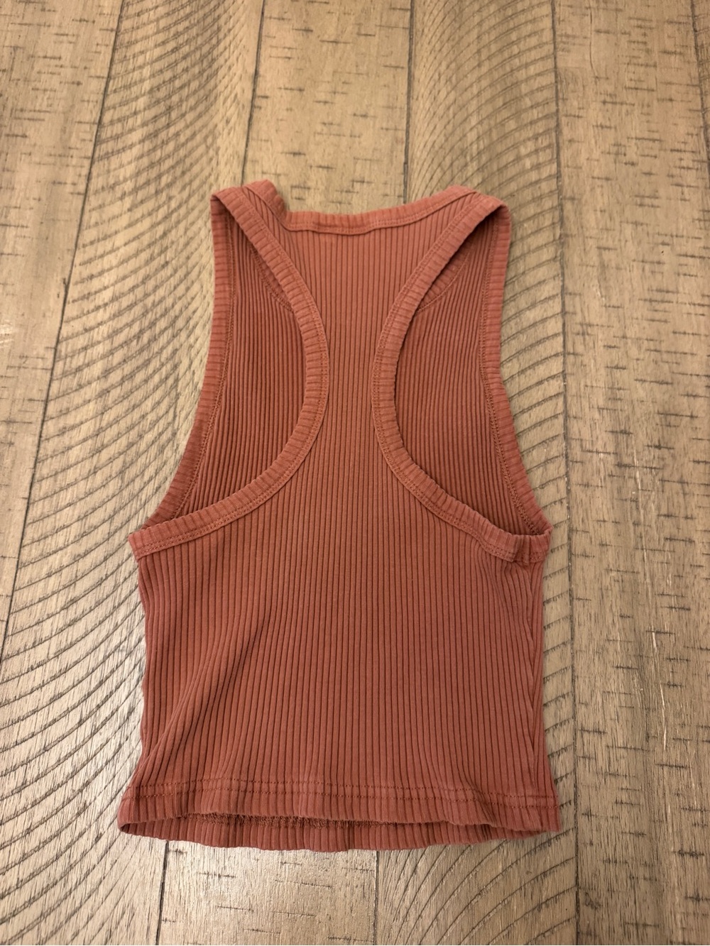 LSKD Ribbed Crop Tank Top in Terracotta - Picture 2 of 2